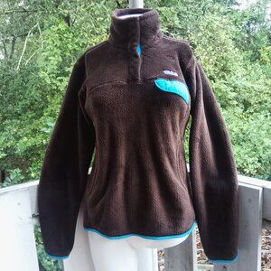 Patagonia Women's Re-Tool Snap-T Pullover Polartec Brown Fleece Small